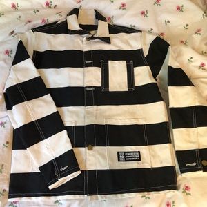 Men’s Black and White Motorcycle Jacket